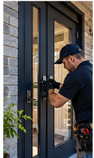 A lock on an exterior door
